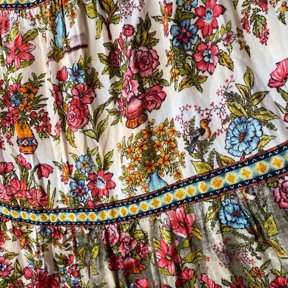 Anthropologie Wildflower Tiered Midi Skirt - Picture 3 of 4